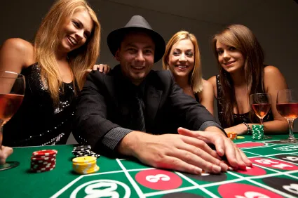 Players at a roulette table